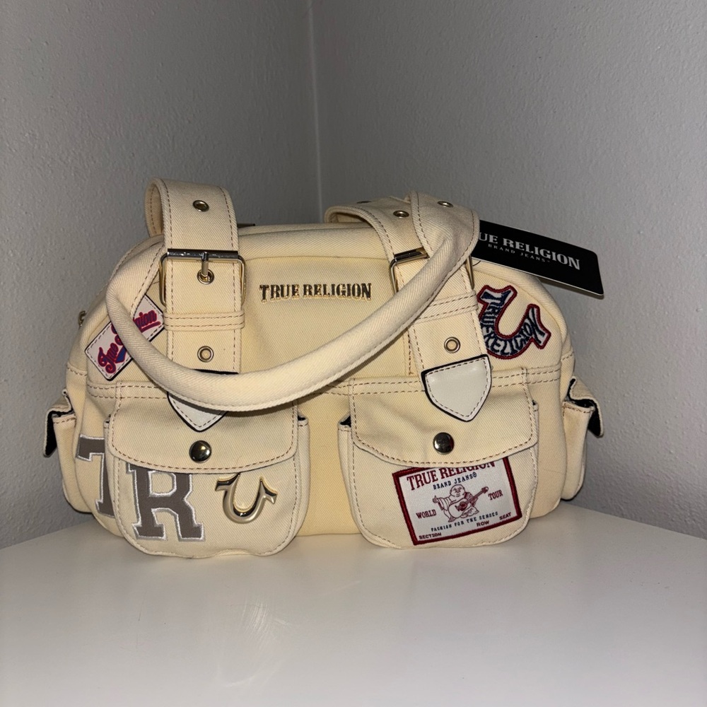 True Religion Cream Shoulder Bag